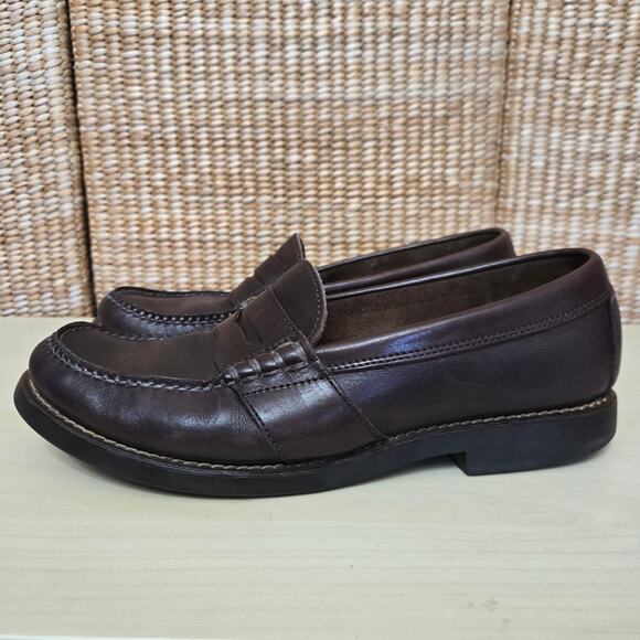 Polo Sport Ralph Lauren Mens Preppy Classic Brown Leather Penny Loafers 10.5D - Picture 5 of 12